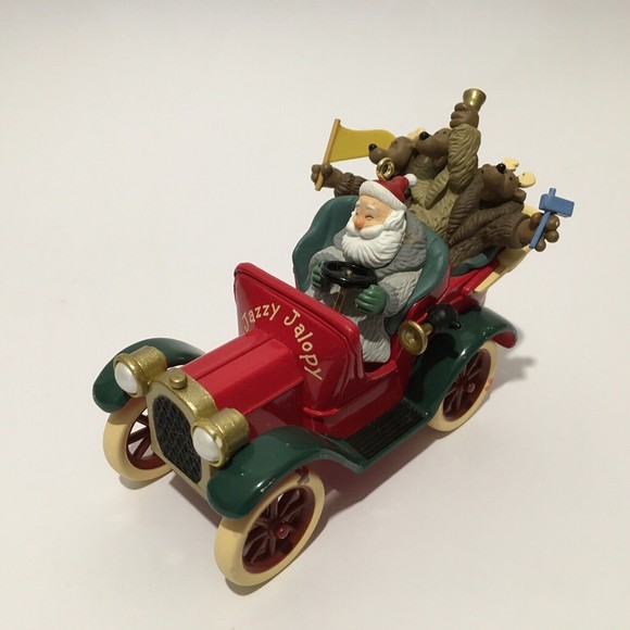 Hallmark Keepsake 1999 JAZZY JALOPY Santa Driving Car With Reindeer w/ sound - Picture 1 of 5